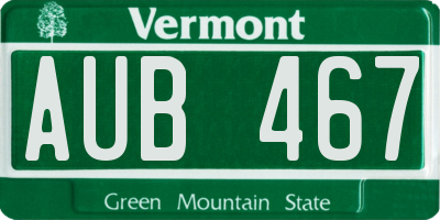 VT license plate AUB467
