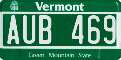 VT license plate AUB469