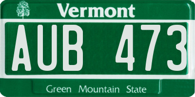 VT license plate AUB473