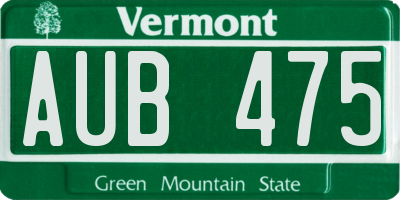 VT license plate AUB475