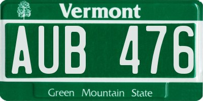 VT license plate AUB476