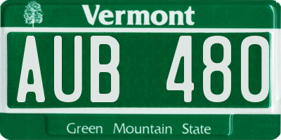 VT license plate AUB480