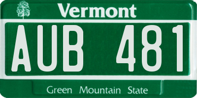 VT license plate AUB481