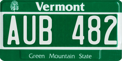 VT license plate AUB482