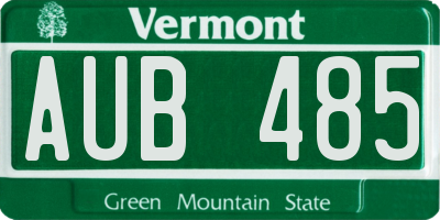 VT license plate AUB485