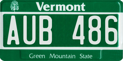 VT license plate AUB486