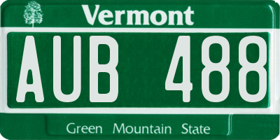 VT license plate AUB488