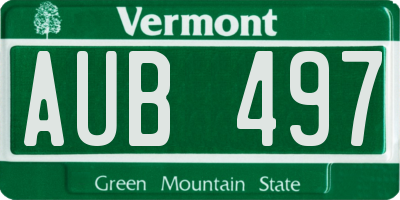 VT license plate AUB497