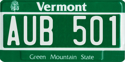 VT license plate AUB501