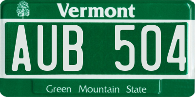 VT license plate AUB504