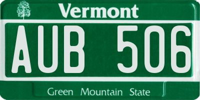 VT license plate AUB506
