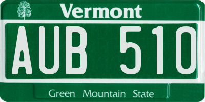 VT license plate AUB510