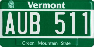 VT license plate AUB511