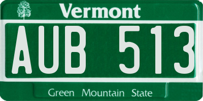 VT license plate AUB513