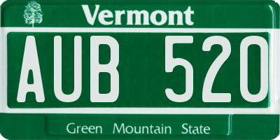 VT license plate AUB520