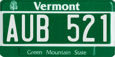 VT license plate AUB521