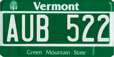 VT license plate AUB522