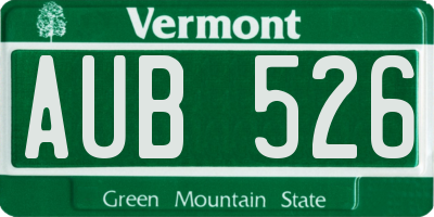 VT license plate AUB526
