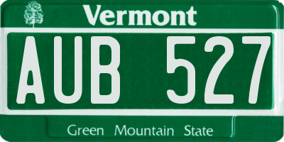VT license plate AUB527