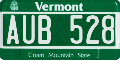 VT license plate AUB528