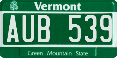 VT license plate AUB539