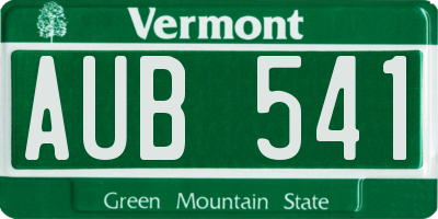 VT license plate AUB541