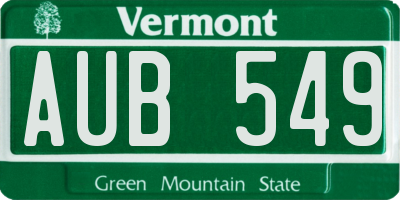 VT license plate AUB549