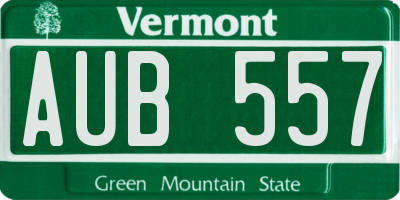 VT license plate AUB557