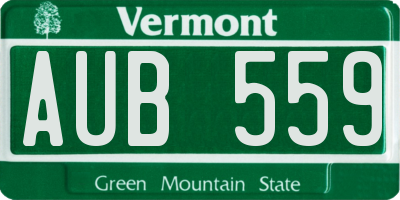 VT license plate AUB559
