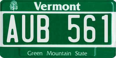 VT license plate AUB561
