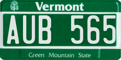 VT license plate AUB565