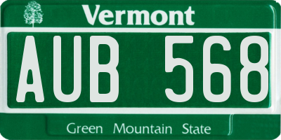 VT license plate AUB568