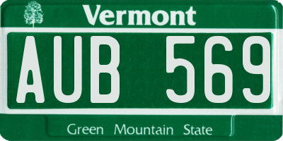 VT license plate AUB569
