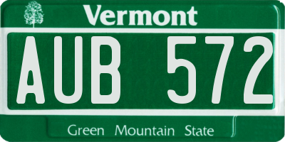 VT license plate AUB572