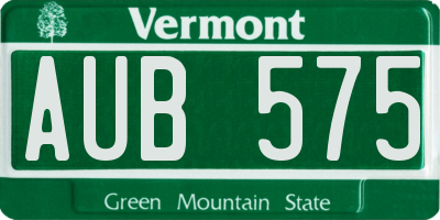 VT license plate AUB575