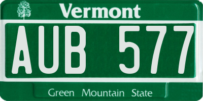 VT license plate AUB577