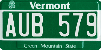 VT license plate AUB579
