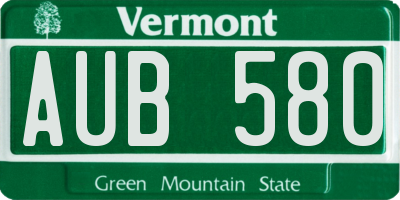 VT license plate AUB580