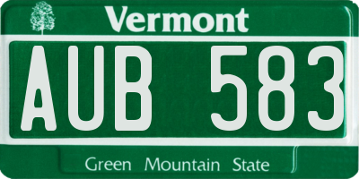 VT license plate AUB583