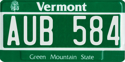 VT license plate AUB584