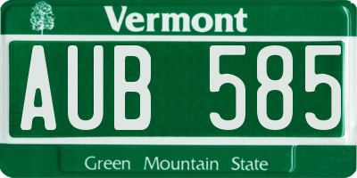 VT license plate AUB585