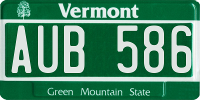 VT license plate AUB586