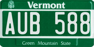 VT license plate AUB588