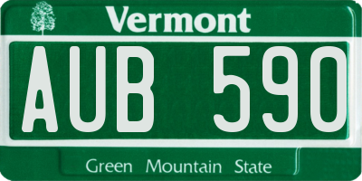 VT license plate AUB590