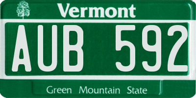 VT license plate AUB592