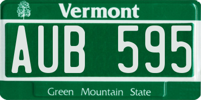 VT license plate AUB595
