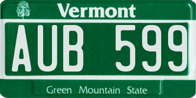 VT license plate AUB599