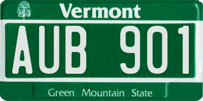 VT license plate AUB901