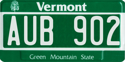 VT license plate AUB902