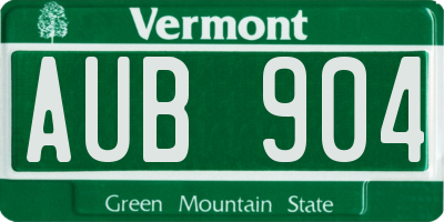 VT license plate AUB904